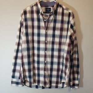 Men’s American Eagle Plaid Woven Button-Up Classic Fit Shirt Size Medium